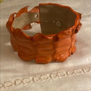 Moo Moo Designs Crocodile Skin Orange Cuff Bracelet